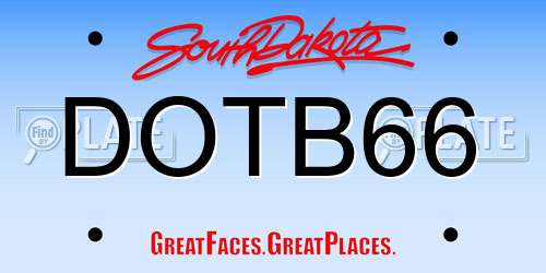 DOTB66 South Dakota License Plate
