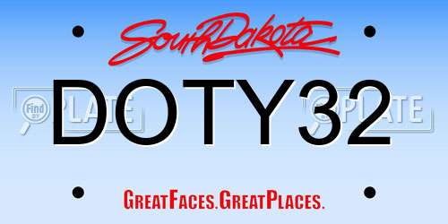DOTY32 South Dakota License Plate