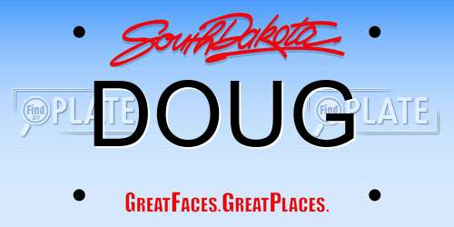 DOUG South Dakota License Plate