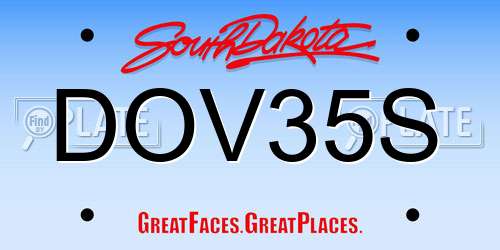 DOV35S South Dakota License Plate