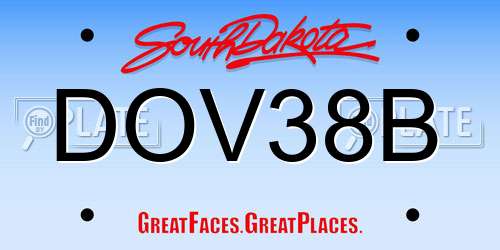 DOV38B South Dakota License Plate