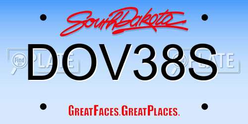 DOV38S South Dakota License Plate