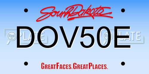 DOV50E South Dakota License Plate