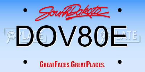 DOV80E South Dakota License Plate