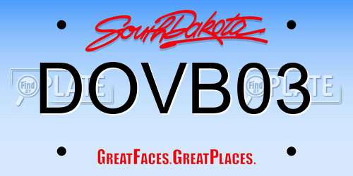 DOVB03 South Dakota License Plate