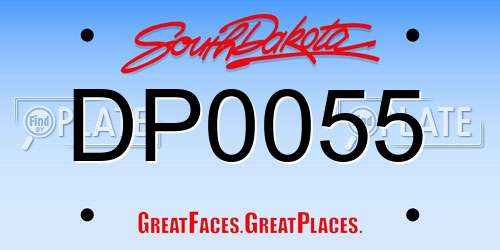 DP0055 South Dakota License Plate