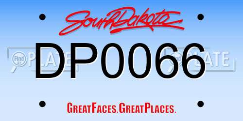 DP0066 South Dakota License Plate