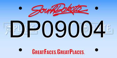 DP09004 South Dakota License Plate