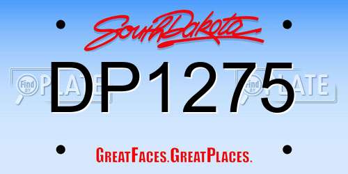 DP1275 South Dakota License Plate