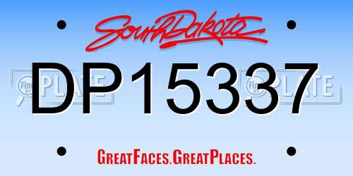 DP15337 South Dakota License Plate