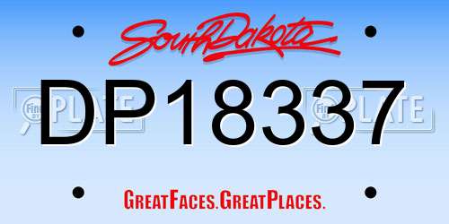 DP18337 South Dakota License Plate