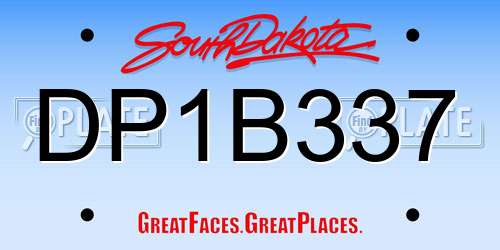 DP1B337 South Dakota License Plate