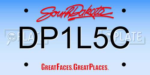 DP1L5C South Dakota License Plate