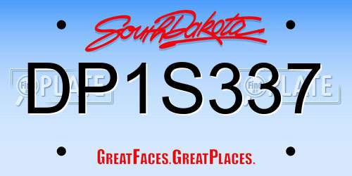 DP1S337 South Dakota License Plate