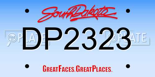 DP2323 South Dakota License Plate