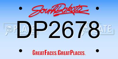 DP2678 South Dakota License Plate