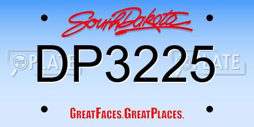 DP3225 South Dakota License Plate
