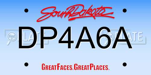DP4A6A South Dakota License Plate
