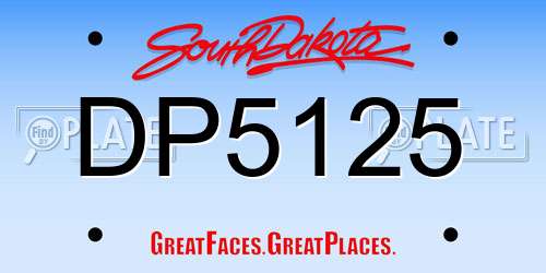 DP5125 South Dakota License Plate