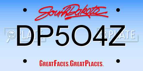 DP5O4Z South Dakota License Plate