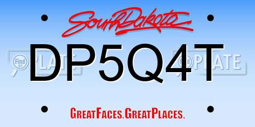 DP5Q4T South Dakota License Plate