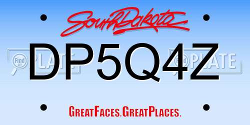 DP5Q4Z South Dakota License Plate