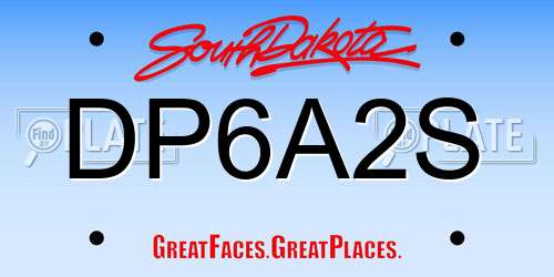 DP6A2S South Dakota License Plate
