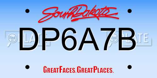 DP6A7B South Dakota License Plate