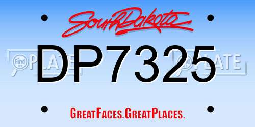 DP7325 South Dakota License Plate