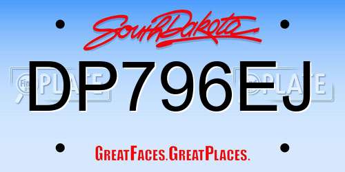 DP796EJ South Dakota License Plate