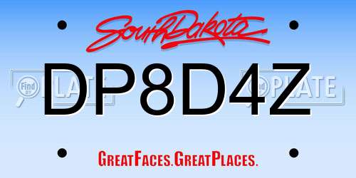 DP8D4Z South Dakota License Plate