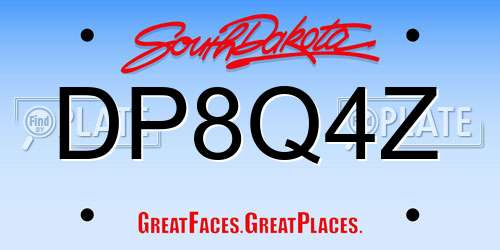 DP8Q4Z South Dakota License Plate