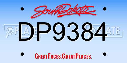 DP9384 South Dakota License Plate