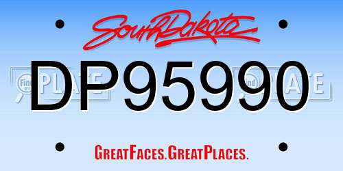 DP95990 South Dakota License Plate