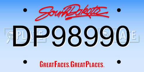 DP98990 South Dakota License Plate