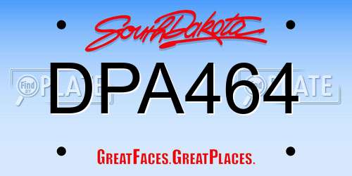 DPA464 South Dakota License Plate
