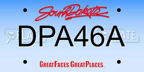 DPA46A South Dakota License Plate