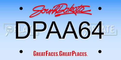 DPAA64 South Dakota License Plate