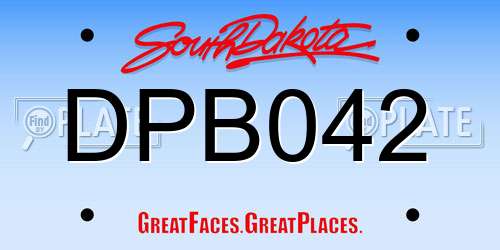 DPB042 South Dakota License Plate