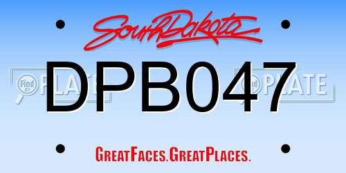 DPB047 South Dakota License Plate