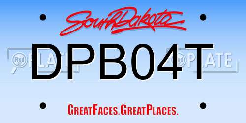 DPB04T South Dakota License Plate