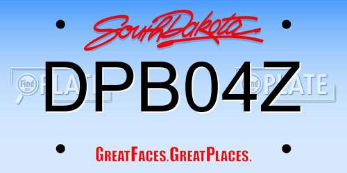 DPB04Z South Dakota License Plate