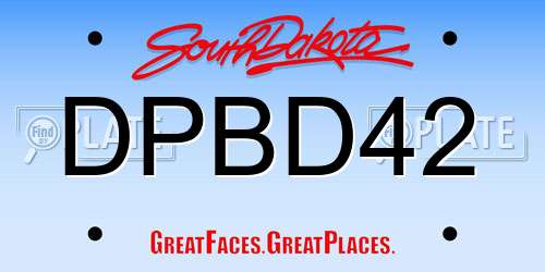 DPBD42 South Dakota License Plate