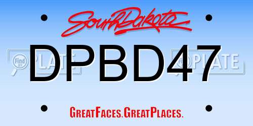 DPBD47 South Dakota License Plate