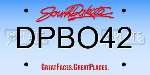 DPBO42 South Dakota License Plate
