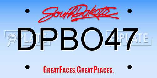 DPBO47 South Dakota License Plate