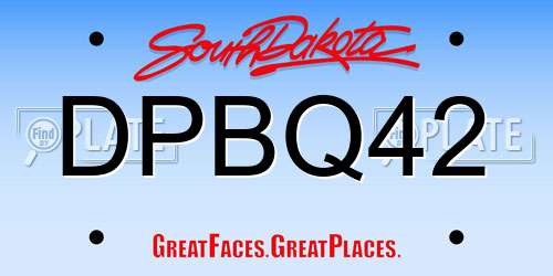 DPBQ42 South Dakota License Plate