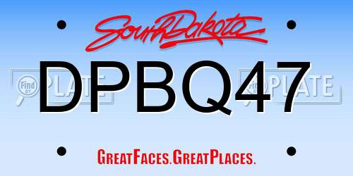 DPBQ47 South Dakota License Plate