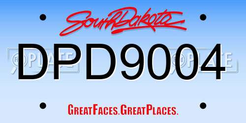DPD9004 South Dakota License Plate