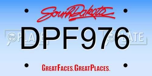 DPF976 South Dakota License Plate